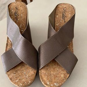 Lucky Tan Wedge Sandals